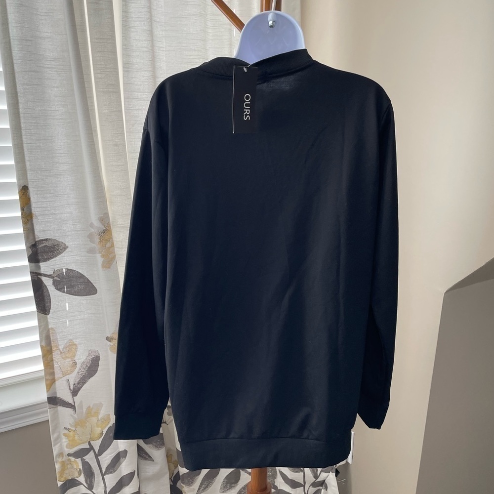 nwt OURS Black Lace-up Sweatshirt Size XL - Picture 3 of 3